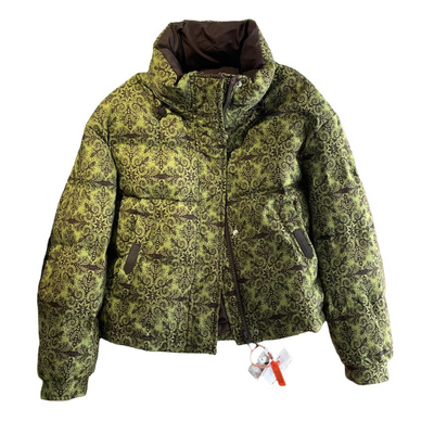 韩系碎花短款立领羽绒服