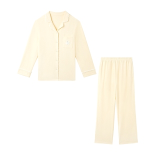 爱美丽喵语磨毛棉汗布长袖睡衣女2025秋冬季新款可外穿家居服套装