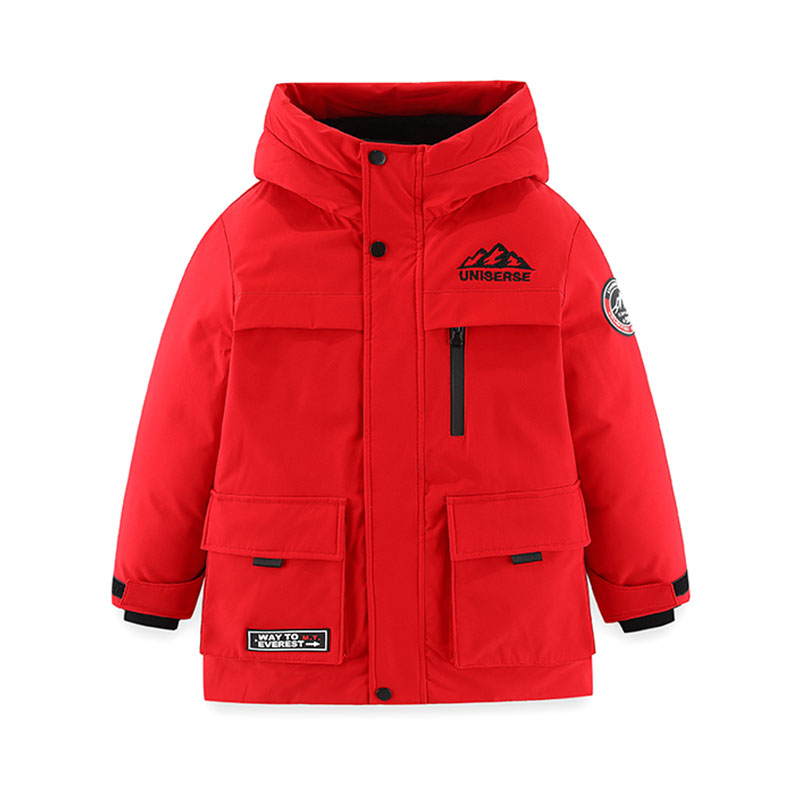 雪中飞童装儿童中长款羽绒服男童冬新款蓄热工装女童户外鸭绒外套