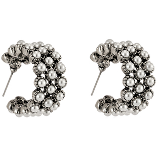 纯银复古珍珠耳环女小众高级感耳圈耳钉2026新款耳钉秋冬独特耳饰