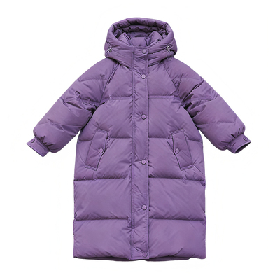 贝田女童冬季加厚长款羽绒服
