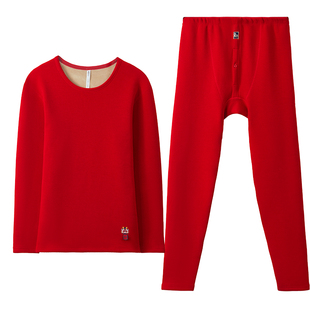 红豆红本命年红色内衣礼盒属蛇限定结婚保暖套装女红内裤袜子男