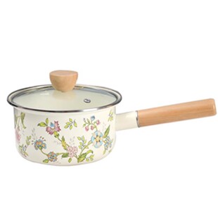 【厚实】欧丽家珐琅搪瓷单柄锅木柄纯色汤锅搪瓷锅加厚珐琅奶锅