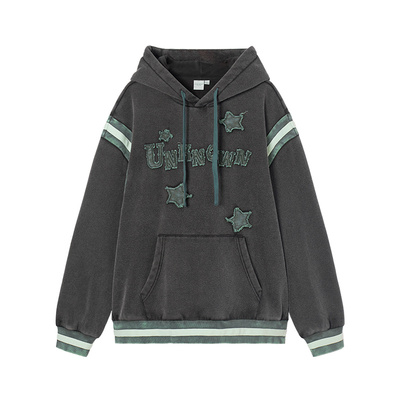 Eptison复古做旧加绒卫衣