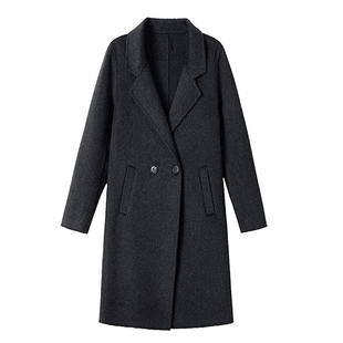 羊绒大衣春秋季新款女中长款高端小个子单面羊毛呢子加棉加厚外套