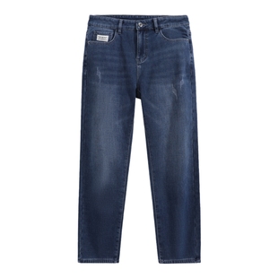 JW真维斯男装冬季潮流街头舒适男士12安弹力加绒牛仔裤男款裤子