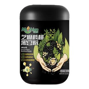 每食安芝麻核桃黑豆粉黑芝麻糊熟粉学生早餐中老年人代餐冲饮600g