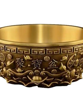 黄铜工艺品聚宝盆六福沈万三玄关客厅办公桌装饰祈福开业乔迁摆件