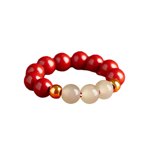 朱砂戒指女款高纯度正品女士佩戴偏财旺财指环马年本命年红色手饰