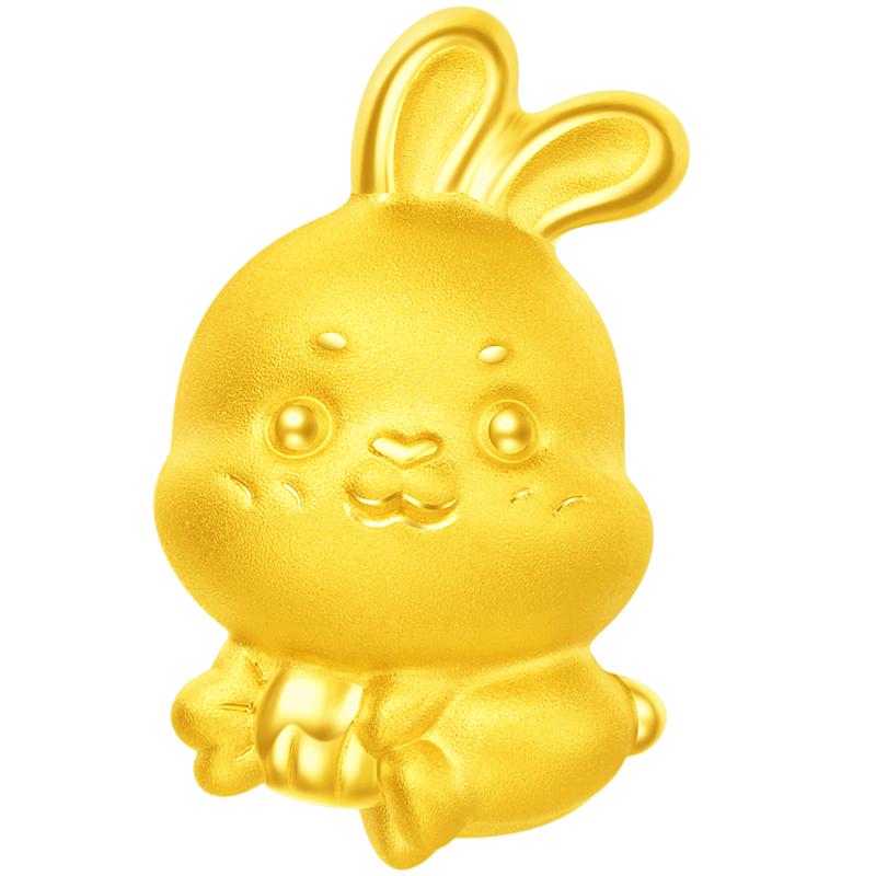 周大福十二生肖掌中宝足金黄金吊坠转运珠多款