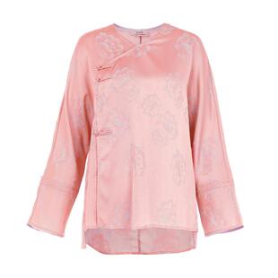 【马丽同款】花木深中式衬衫明制对襟立领刺绣上衣5A级真丝衬衣女