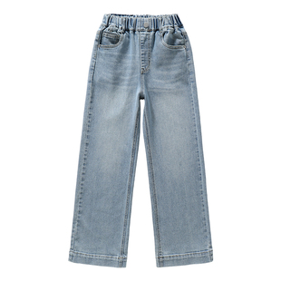 女童裤子2026新款中大童洋气弹力直筒裤春秋款外穿儿童好看牛仔裤