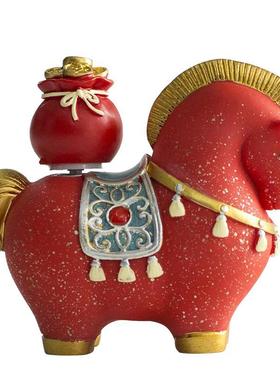 新年红色马年吉祥物喜庆摆件树脂