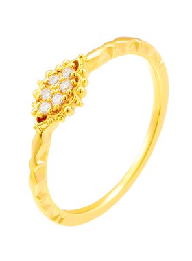 日系复古蕾丝花瓶S925银白锆戒