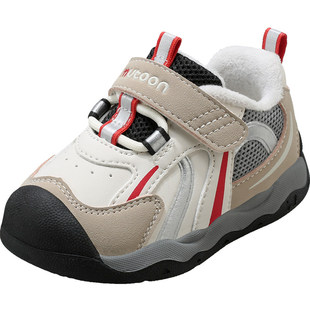 牧童稳护鞋宝宝学步鞋2025冬季新款男童软底机能鞋加绒保暖女童鞋