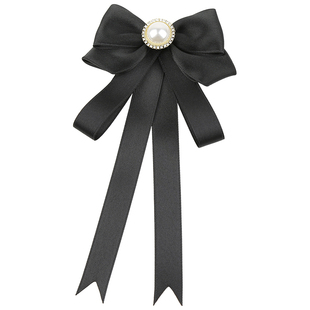 领结女装饰黑色蝴蝶结学院风胸针韩版衬衣衬衫飘带领花别针配饰品