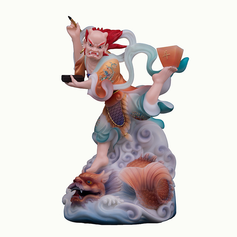 站鳌家用独头魁星踢斗文魁汉白玉