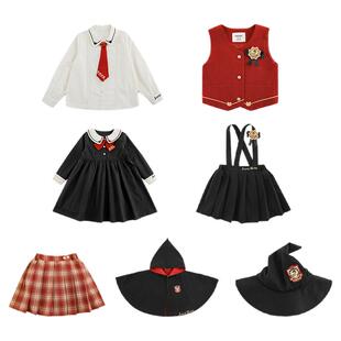 幼悠 女童霍格沃兹魔法系列春季英气校供魔法斗篷V领马甲多件套潮