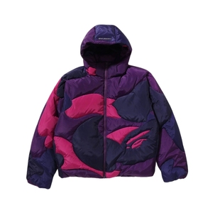 BAPE男装25年秋冬迷彩图案可拆卸连帽羽绒服306441P