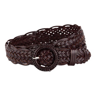 深灰色3厘米编织腰带优雅熟女衬衫毛衣连衣裙牛仔裤阔腿裤小皮带