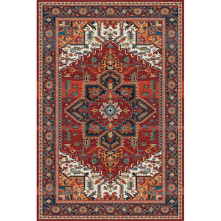 美式轻奢地毯乡村田园客厅床边毯复古波斯茶几沙发垫民宿卧室地毯