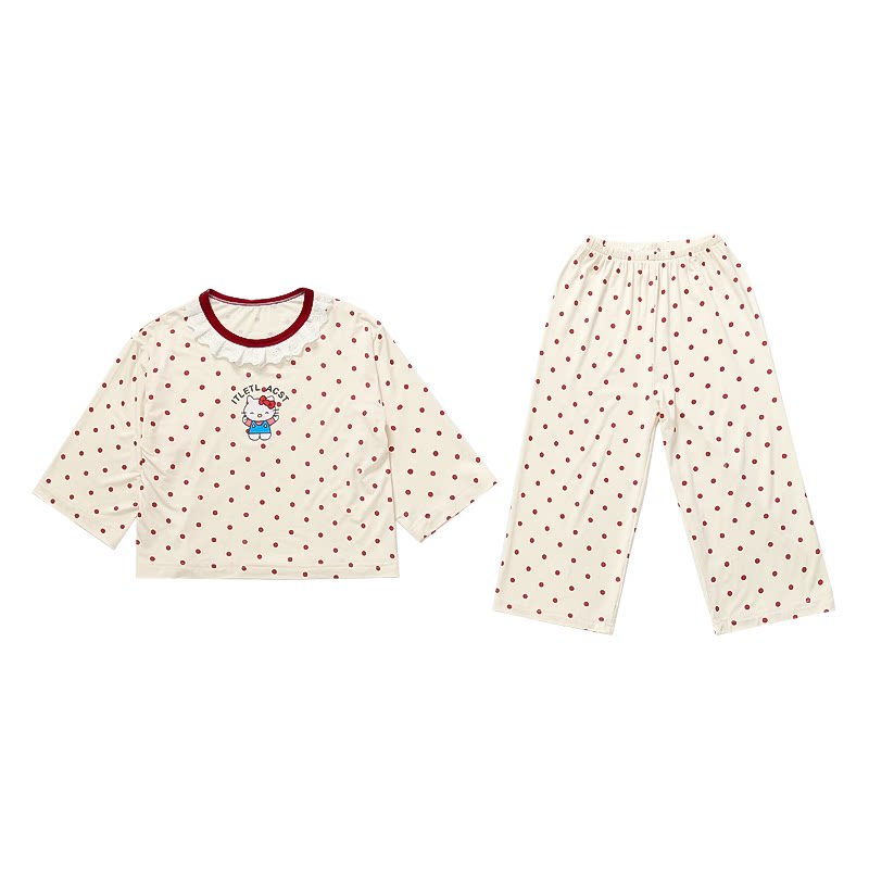 女童夏季KT猫波点家居服套装
