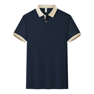 冰氧棉拼色polo衫工作服定制企业4s店团队文化衫员工装T恤印logo