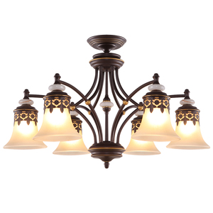 美式吊灯客厅简约乡村田园卧室灯复古餐厅别墅楼梯小美式铁艺灯具