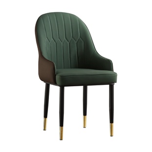 北欧轻奢软包餐椅家用餐厅酒店凳子饭店皮革靠背带扶手餐桌椅子