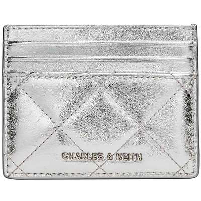 CHARLES&KEITH25冬新款CK6-50701601-A一片式绗缝菱格纹卡包卡夹