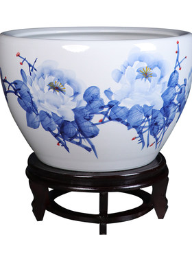 灵祺客厅陶瓷金鱼缸乌龟盆荷花缸