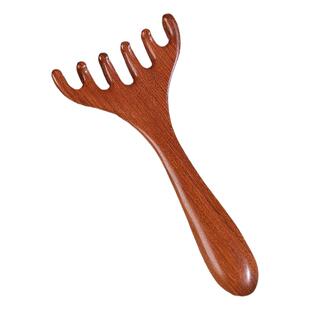 5A级金丝檀木头皮按摩梳鹿角六爪头部经络梳头疗刮痧防脱疏通神器