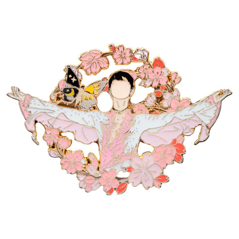 羽生结弦周边化蝶金属徽章胸针同款饰品挂件痛包圣诞节生日礼物女