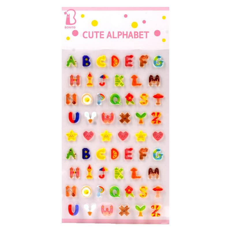 彩色透明糖果立体数字英文字母水晶贴画儿童键盘手机壳装饰贴纸