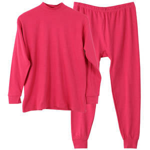 超大码100%棉保暖内衣套装女中老年妈妈中厚全棉加肥大红色秋衣裤