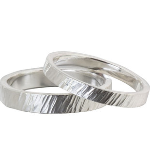 足银999手工锻造锤纹肌理戒指简约文艺情侣对戒素圈银饰男女礼物