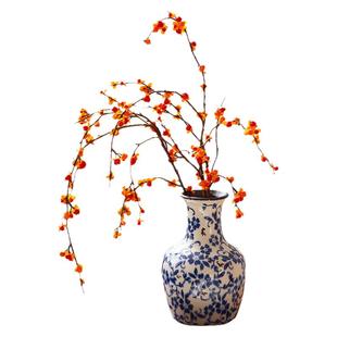 高枝南蛇藤插花装饰假花仿真花中式禅意家居桌面民宿酒店干花摆件