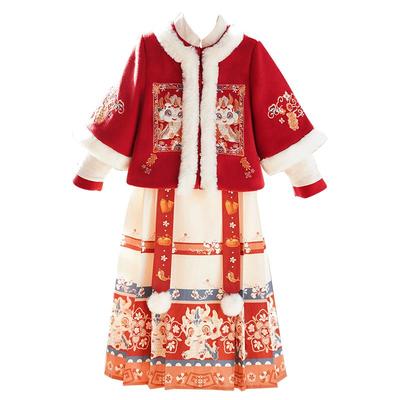 加绒女童冬装拜年服唐装