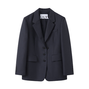 【商场同款】LILY2025新款经典都市正肩廓形休闲通勤西装外套女