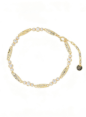 《涟漪》细闪复古设计感灵动优雅三颗锆石小银片叠戴手链女情侣款