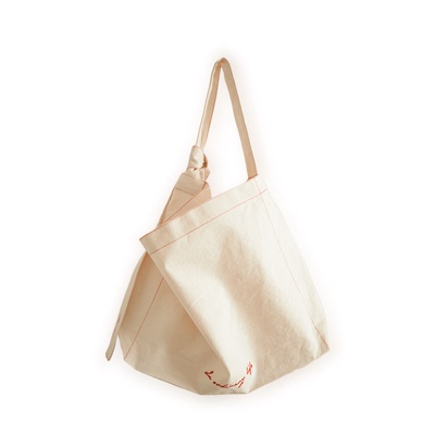 SecondMoon夏季通勤超大容量手拎单肩多口袋2024新款印花帆布包