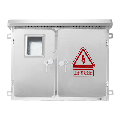 不锈钢配电箱户外光伏并网箱左右双门三相电表箱室外防水家用开关
