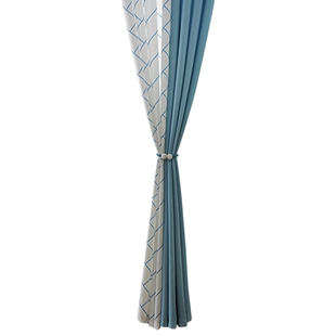 简约现代棉麻遮光窗帘北欧ins风拼接遮光客厅窗帘布料成品定制帘c