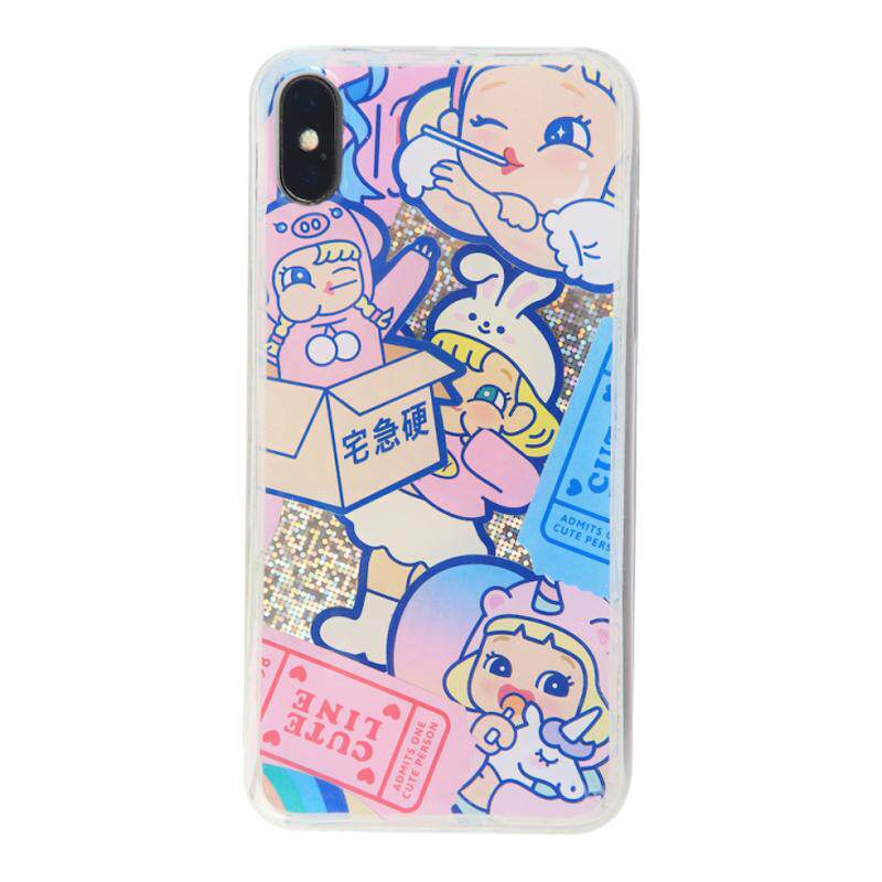 苍耳家 ins韩风胖女孩混乱贴纸滴胶手机保护壳适用于iPhone14 pro