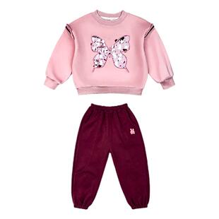 女童春装休闲套装2026新款洋气时髦卫衣小女孩春秋宽松运动两件套