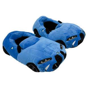 跨境爆品racing slippers仿真跑车汽车毛绒拖鞋居家儿童地板室内
