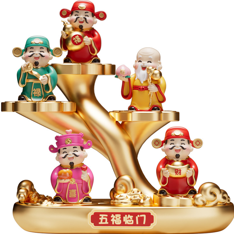 五路财神爷摆件招财门口鞋柜装饰品高档客厅玄关酒柜乔迁开业礼物