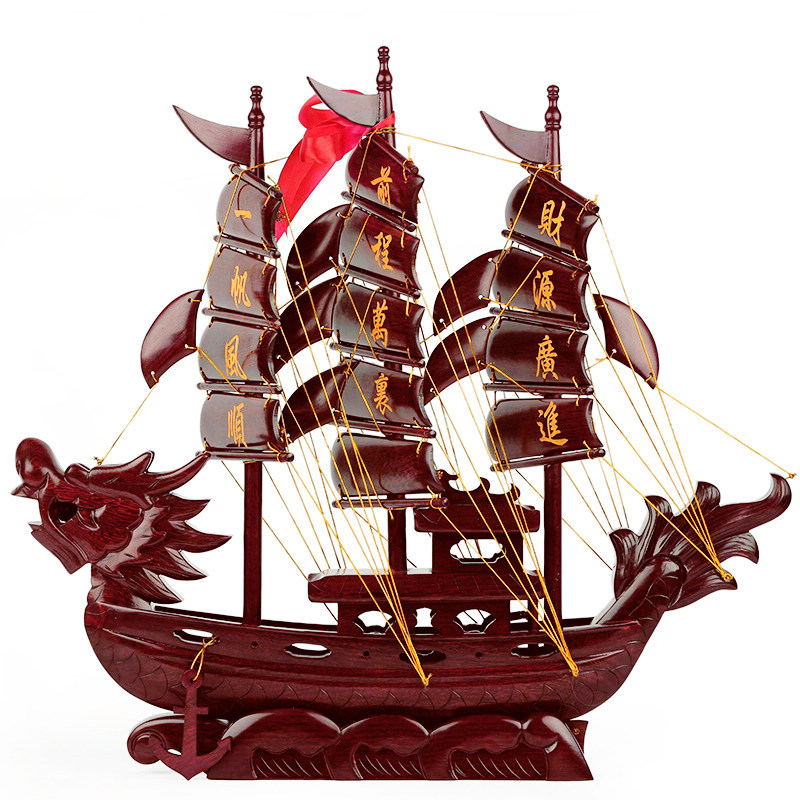 龙船模型红木工艺品仿真木船帆船