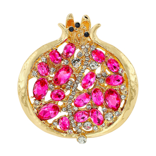 创意多籽多福石榴胸针高档女气质中国风水晶别针西装旗袍配饰胸花