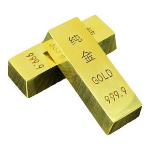 创意样品实心黄铜投资黄金假金条金砖高仿真足重道具摆件镇尺桌面